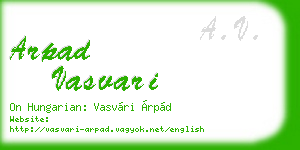 arpad vasvari business card